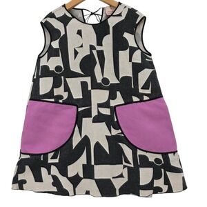 Roksanda‎ Blossom Girls 6 Abstract Geometric Linen Blend Dress